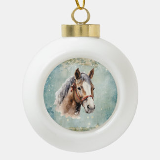 Boule En Céramique Noël Cheval de campagne vintage
