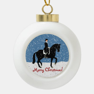 Boule En Céramique Noël de cheval de dressage de Milou