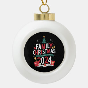 Boule En Céramique Noël de famille 2024 Rassembler les souvenirs