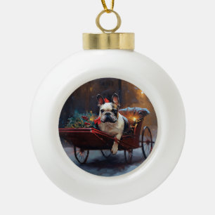 Boule En Céramique Noël de la saison festive Bouledogue français
