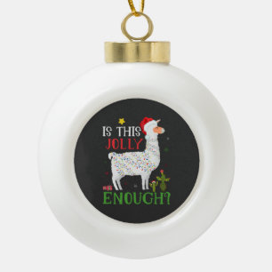 Boule En Céramique Noël de lama drôle, cette ambiance joyeuse vous co