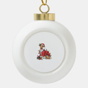Boule En Céramique Noël de l'éclairage de Noël Père Noël Whippet Chie