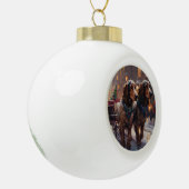 Boule En Céramique Noël de l'English Cocker Spaniel en période de fêt (Gauche)