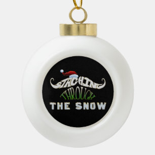 Boule En Céramique Noël drôle de Moustache