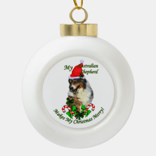 Boule En Céramique Noël du berger australien