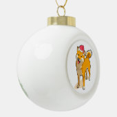 Boule En Céramique Noël du chien de Shiba Inu Santa Claus (Gauche)