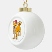 Boule En Céramique Noël du chien de Shiba Inu Santa Claus (Droite)