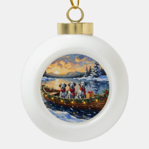 Boule En Céramique Noël en bateau dalmate