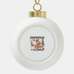 Boule En Céramique Noël est tout sur Jésus Santa Traîneau Renne