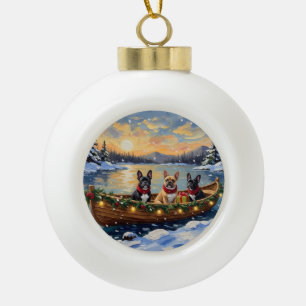 Boule En Céramique Noël French Bulldog Bateau Fêtes