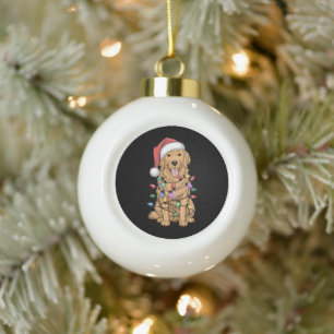 Boule En Céramique Noël Golden Retriever Amoureux des chiens Cadeau M