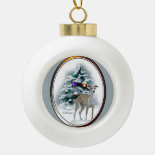 Boule En Céramique Noël Greyhound italien
