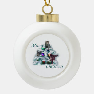 Boule En Céramique Noël Meowy