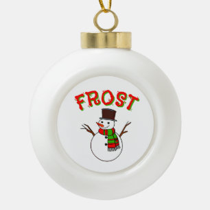 Boule En Céramique Noël mot vacances "FROST" Noël saisonnier