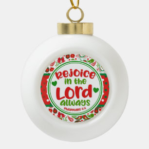 Boule En Céramique Noël Paisley Réjouissez-vous toujours dans le Seig