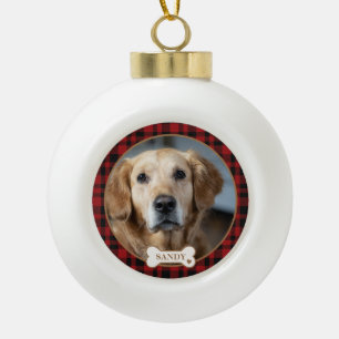 Boule En Céramique Noël personnalisé avec photo de l'animal familier