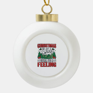 Boule En Céramique Noël Voler C'est Un Sentiment Renne Traîneau Desi