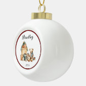 Boule En Céramique Nom mignon Noël Teddy (Droite)