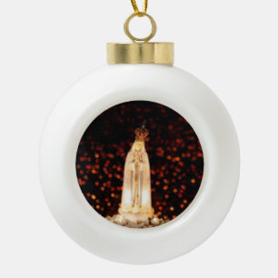 Boule En Céramique Notre Madame d'ornement de Noël de Fatima