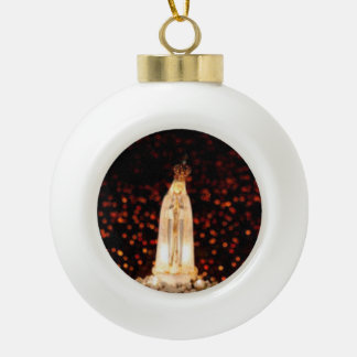 Boule En Céramique Notre Madame d'ornement de Noël de Fatima