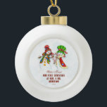 Boule En Céramique Notre Premier Noël En Tant Que Monsieur. & Mme Cut<br><div class="desc">Design mignon et romantique avec NOTRE PREMIÈRE typographie de NOËL,  mignon Snowmans aquarelle (He & She) sur un arrière - plan blanc avec des flocons de neige bleus. Utilisez l'outil Personnaliser pour ajouter vos informations. Pour plus d'articles correspondants,  veuillez visiter ma collection Dreamy Christmas.</div>