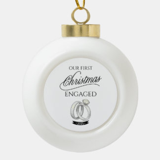 Boule En Céramique Notre Premier Noël Fiancés 2025