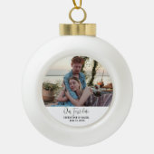 Boule En Céramique Notre première date Photo Couple noël (Devant)