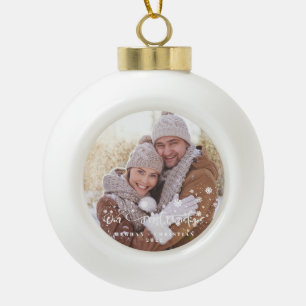 Boule En Céramique Notre première photo de Noël