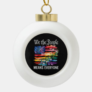 Boule En Céramique Nous Le Peuple Signifie Tout Le Monde Arc-en-ciel