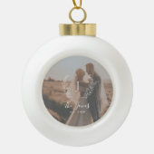 Boule En Céramique Nouveau nom de mariés monogramme éditation photo é (Devant)
