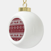 Boule En Céramique Nuit, Noël, écureuils, motif vintage. (Droite)