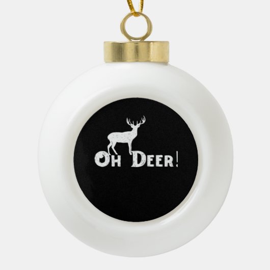 Boule En Céramique Oh Cerf Style Graphique Propre (Devant)