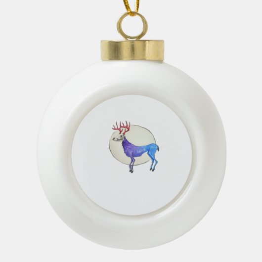 Boule En Céramique Oh Cerf Style Graphique Propre (Devant)