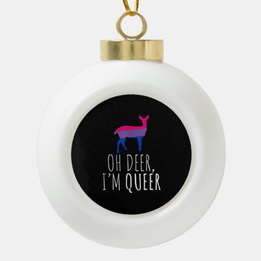 Boule En Céramique Oh Deer Queer Bisexual Pride Gay Lesbian Design (Devant)
