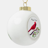 Boule En Céramique Oiseau cardinal rouge de Noël (Gauche)