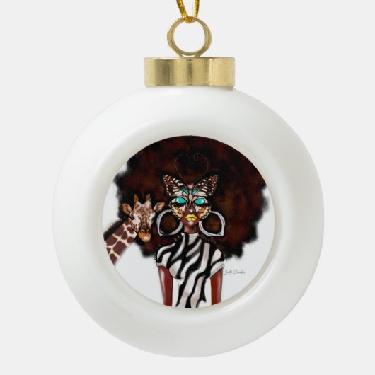 BOULE EN CÉRAMIQUE ORNAMENT DE TRIBUS DE BUTTERFLY (Devant)