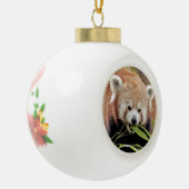 Boule En Céramique Ornement, noel, panda rouge. (Gauche)