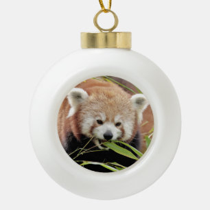 Boule En Céramique Ornement. noel, panda rouge.