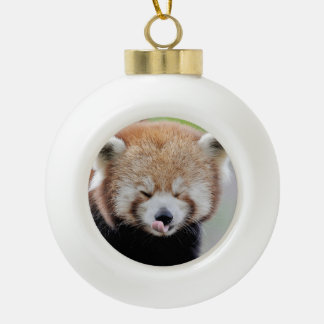 Boule En Céramique Ornement. noel, panda rouge. Panda roux.