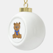 Boule En Céramique Ours en peluche portant une écharpe bleue (Droite)
