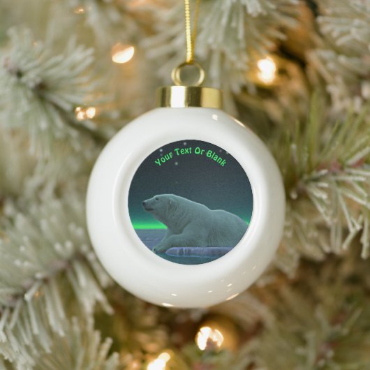 Boule En Céramique Ours polaire à bord de glace (Arbre)