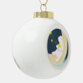 Boule En Céramique Ours polaire, lune et étoiles (Gauche)