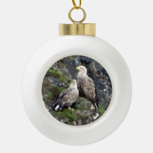 Boule En Céramique Paire d'aigles royaux des Highlands emblématiques