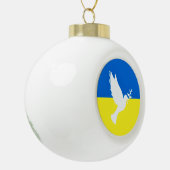 Boule En Céramique Paix Doite de Noël Ornament Ukraine Drapeau Libert (Gauche)