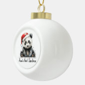 Boule En Céramique panda bébé en casquette de noël, personnalisable (Droite)