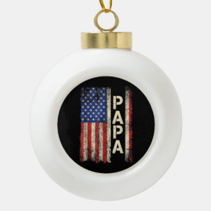 Boule En Céramique Papa American Flag Fête des pères Pour Hommes