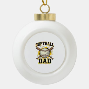 Boule En Céramique Papa Softball Vintage Varsity Dessin Bats Croisés_