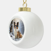 Boule En Céramique Papillon Laisser neiger Noël (Droite)