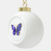 Boule En Céramique Papillon saphir à fleurs (Droite)