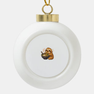 Boule En Céramique Paresseux avec Nouilles Ramen Kawaii Paresseux T-S